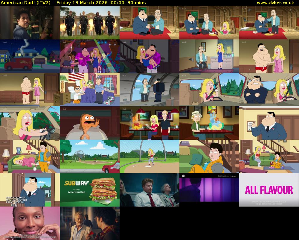 American Dad! (ITV2) Friday 13 March 2026 00:00 - 00:30