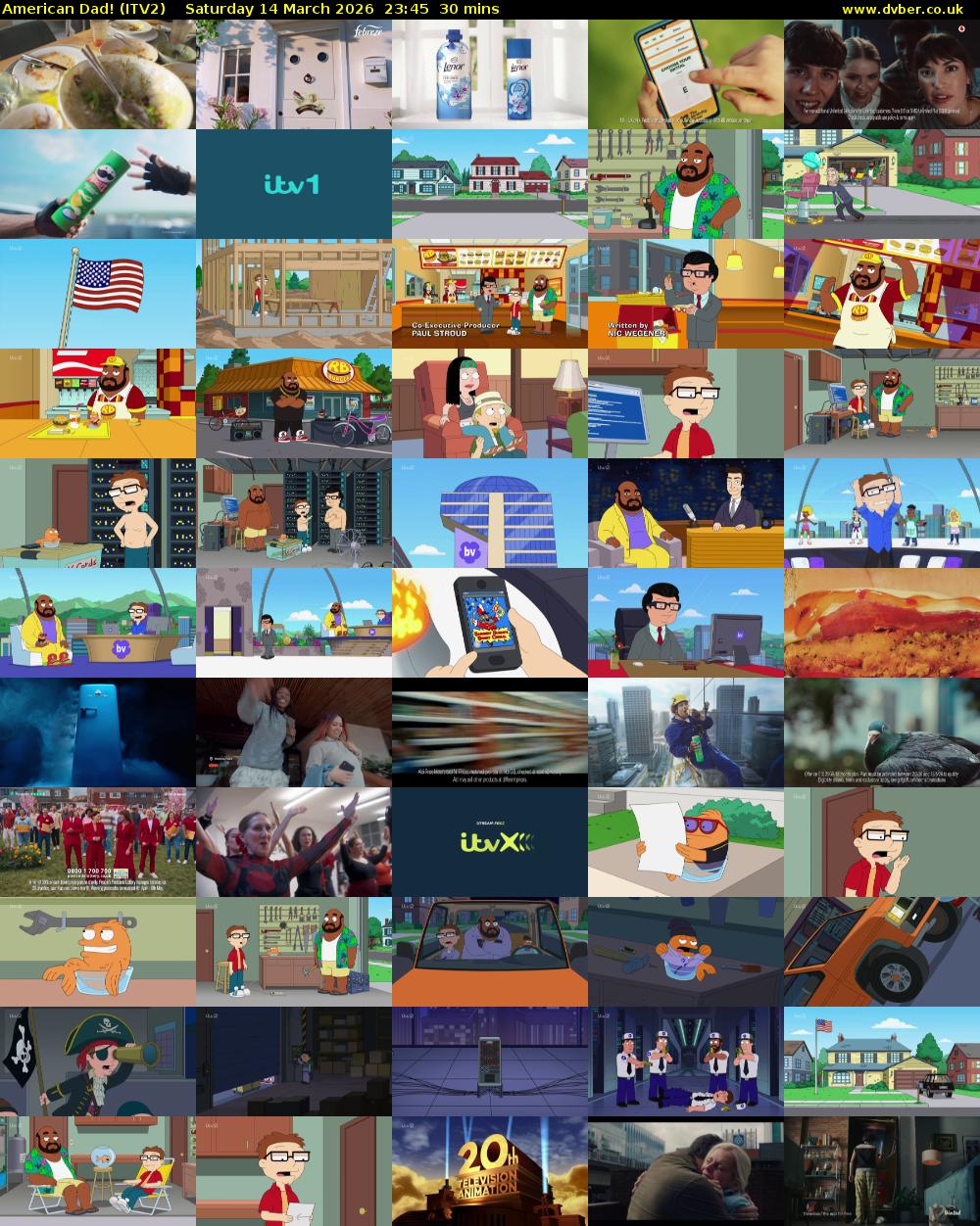 American Dad! (ITV2) Saturday 14 March 2026 23:45 - 00:15