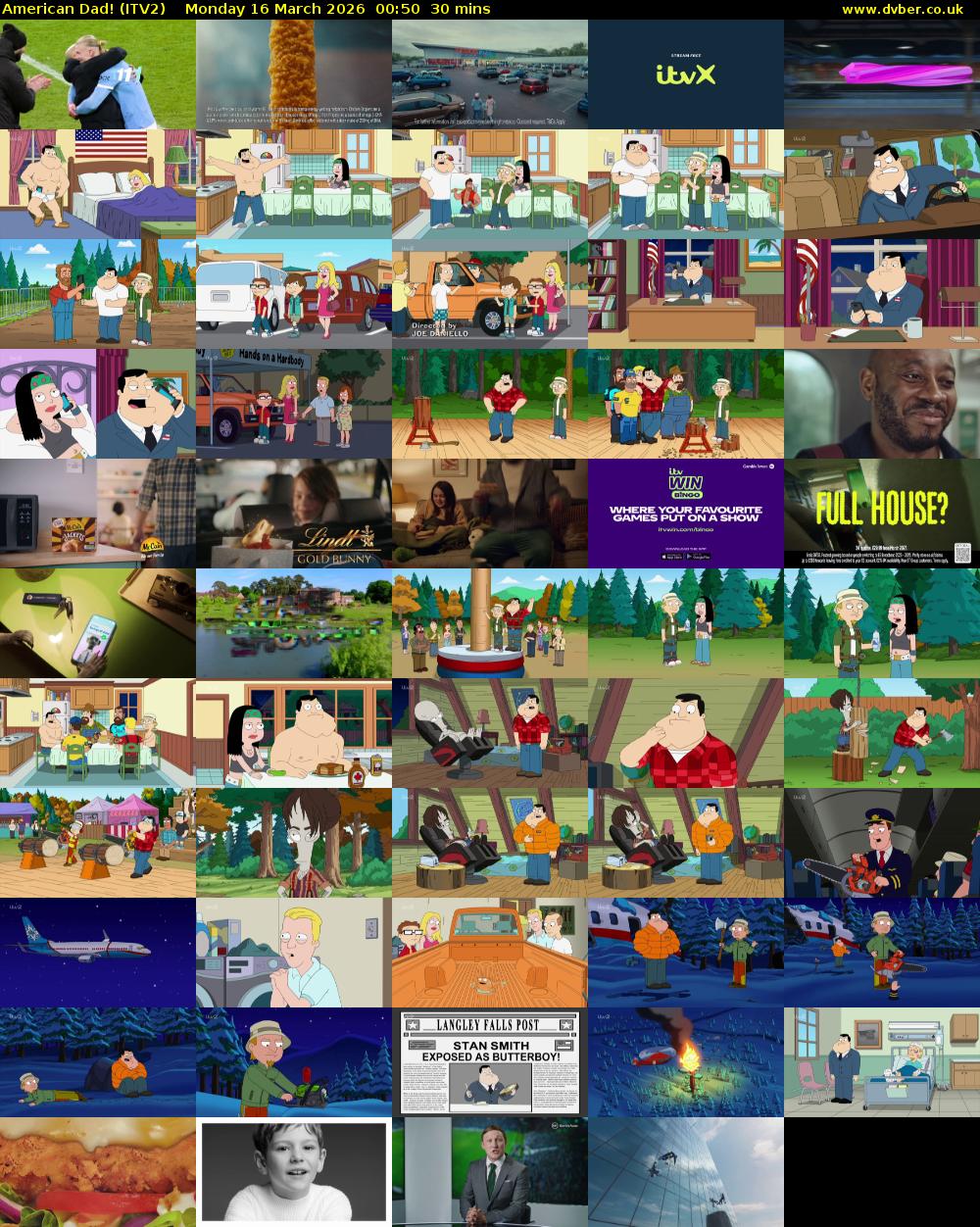 American Dad! (ITV2) Monday 16 March 2026 00:50 - 01:20