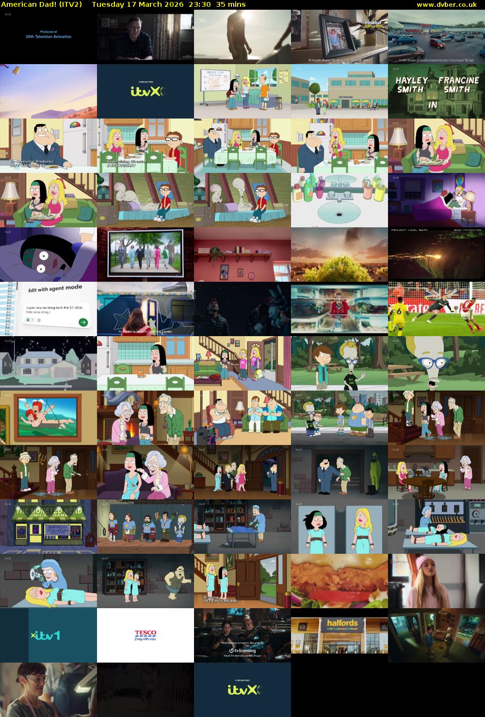 American Dad! (ITV2) Tuesday 17 March 2026 23:30 - 00:05