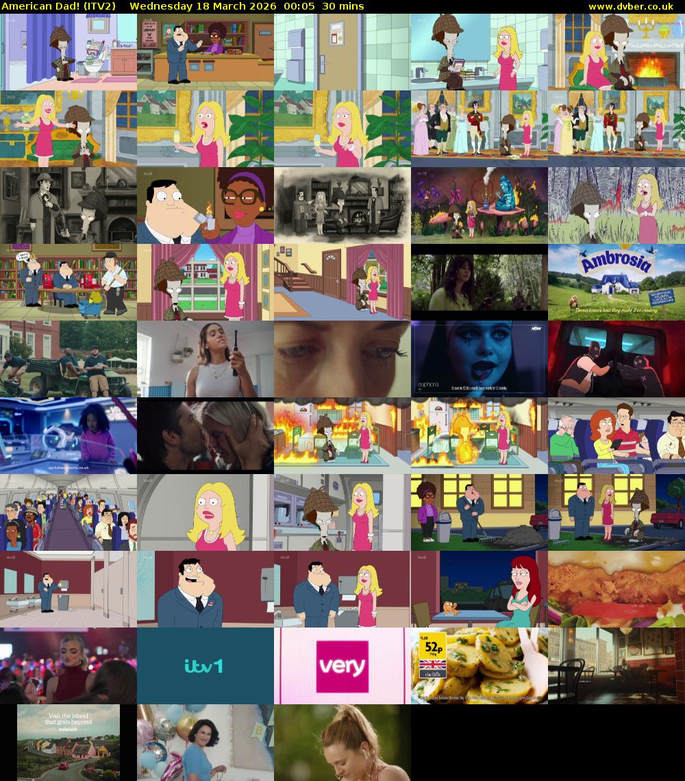 American Dad! (ITV2) Wednesday 18 March 2026 00:05 - 00:35