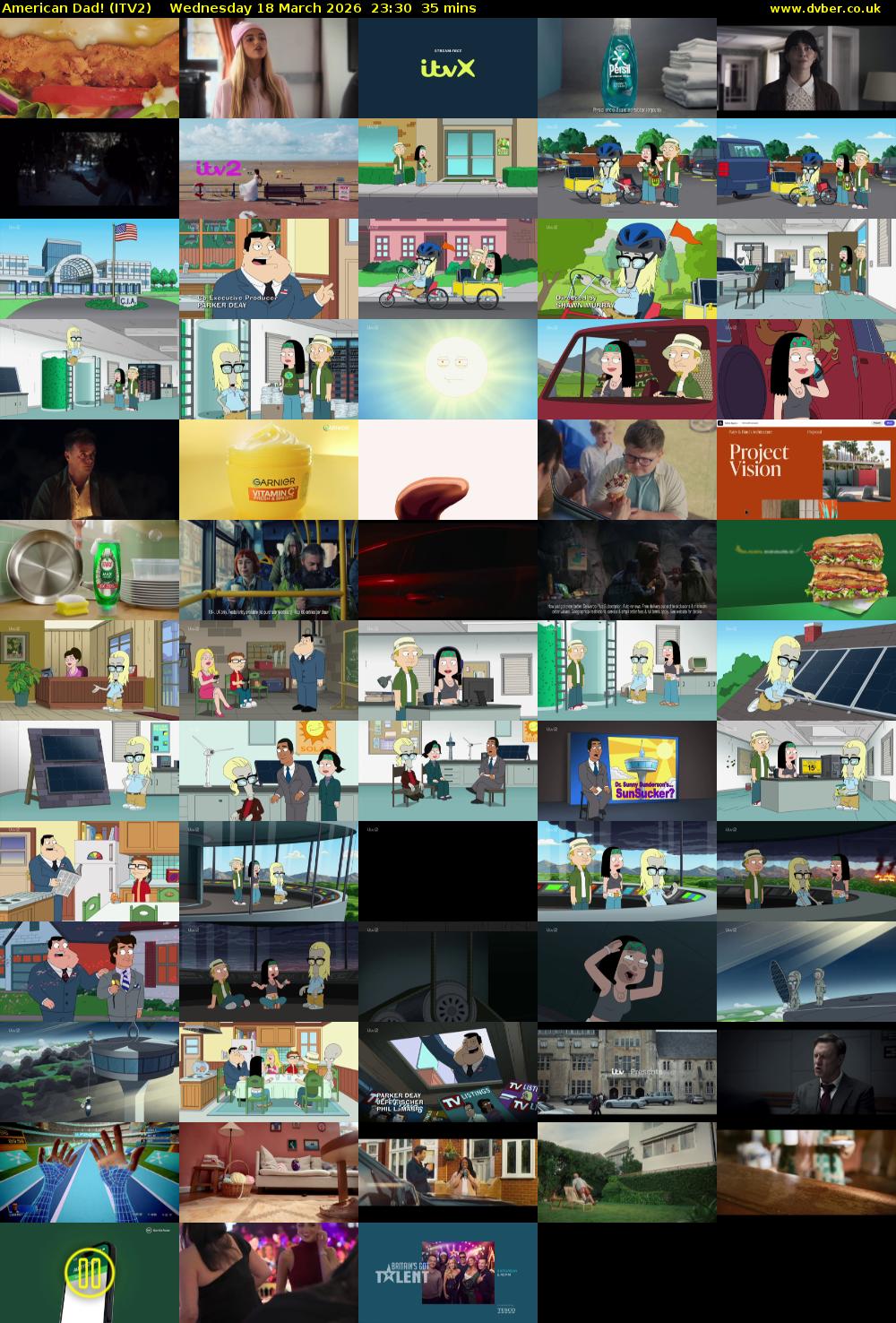 American Dad! (ITV2) Wednesday 18 March 2026 23:30 - 00:05