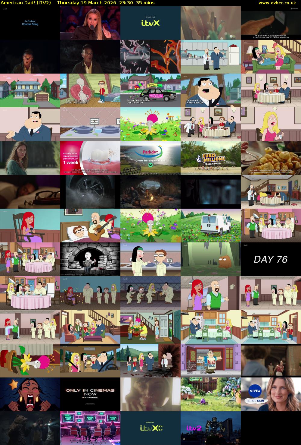 American Dad! (ITV2) Thursday 19 March 2026 23:30 - 00:05