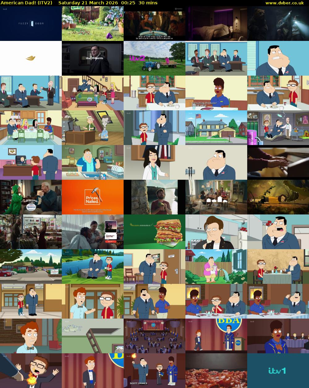 American Dad! (ITV2) Saturday 21 March 2026 00:25 - 00:55