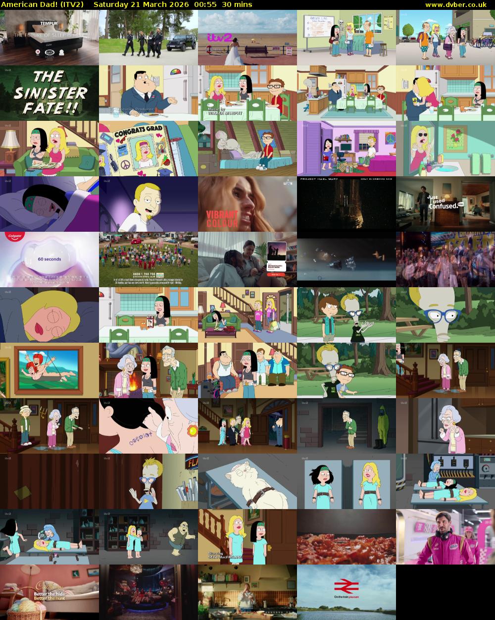 American Dad! (ITV2) Saturday 21 March 2026 00:55 - 01:25