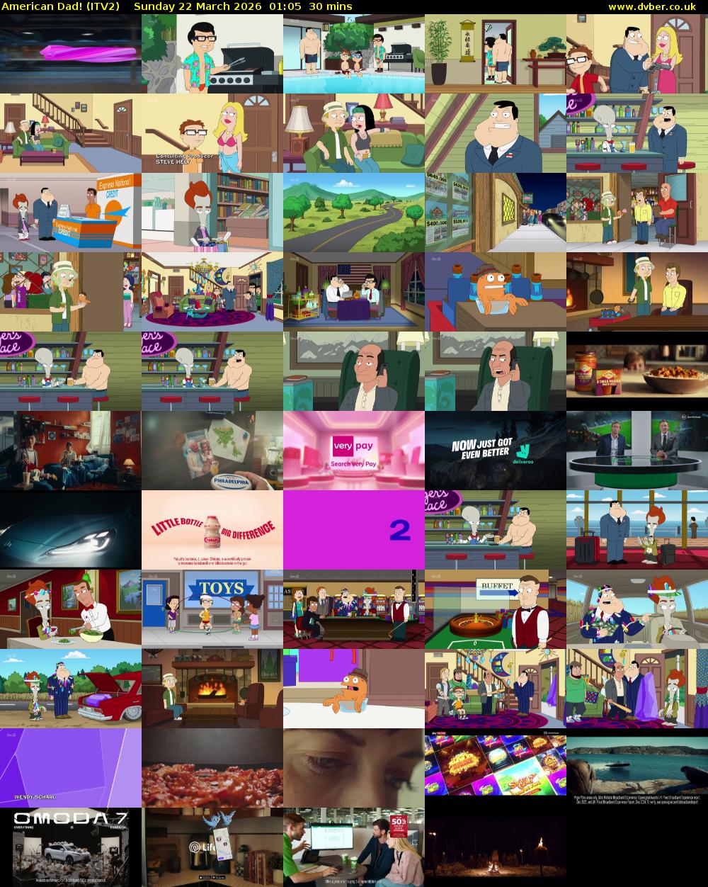 American Dad! (ITV2) Sunday 22 March 2026 01:05 - 01:35