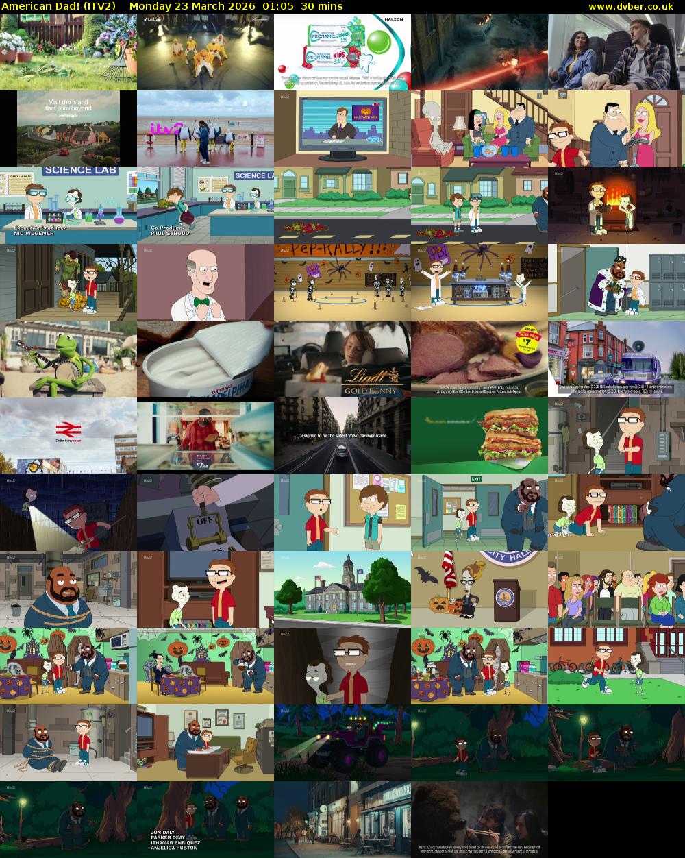 American Dad! (ITV2) Monday 23 March 2026 01:05 - 01:35