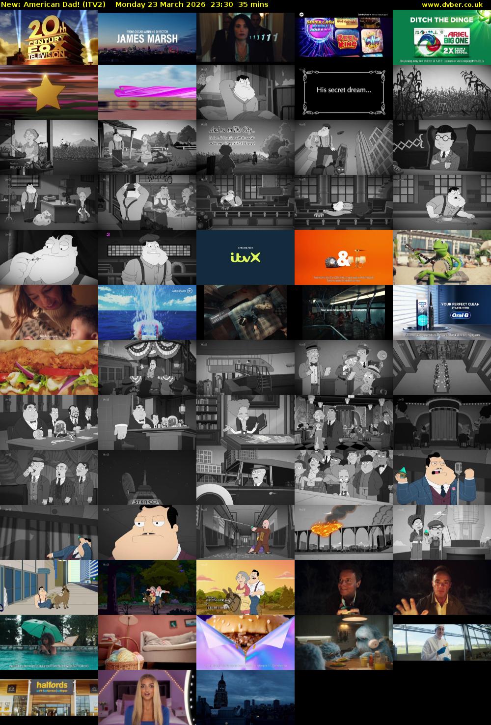 American Dad! (ITV2) Monday 23 March 2026 23:30 - 00:05