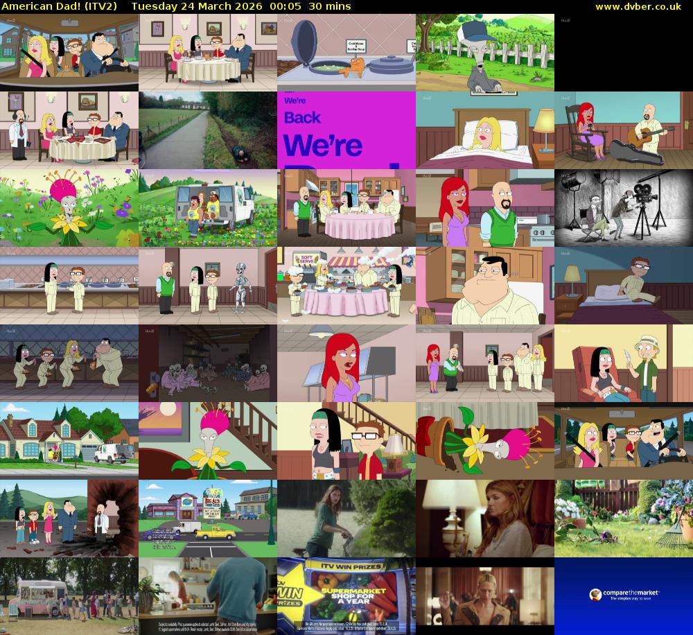 American Dad! (ITV2) Tuesday 24 March 2026 00:05 - 00:35