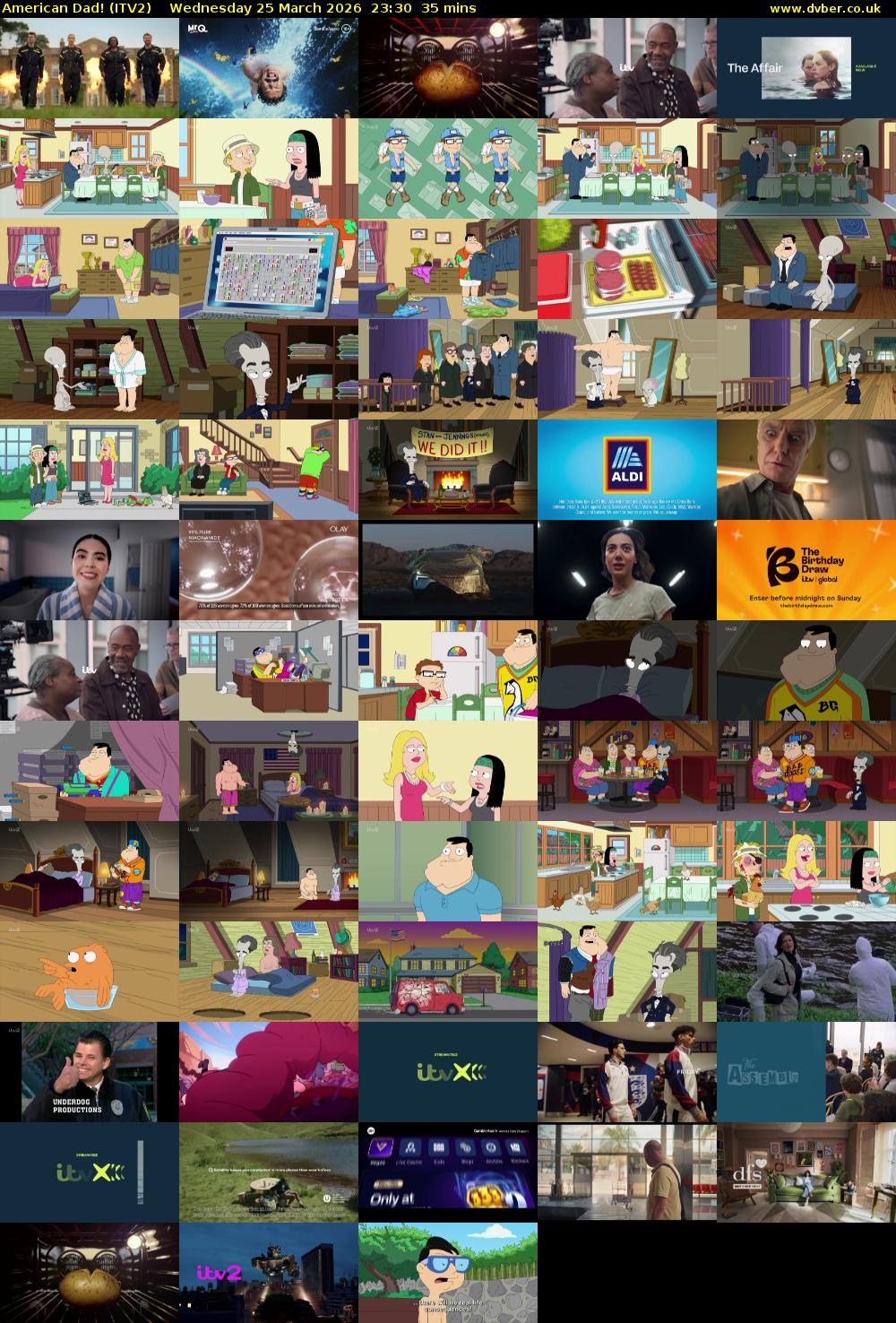 American Dad! (ITV2) Wednesday 25 March 2026 23:30 - 00:05