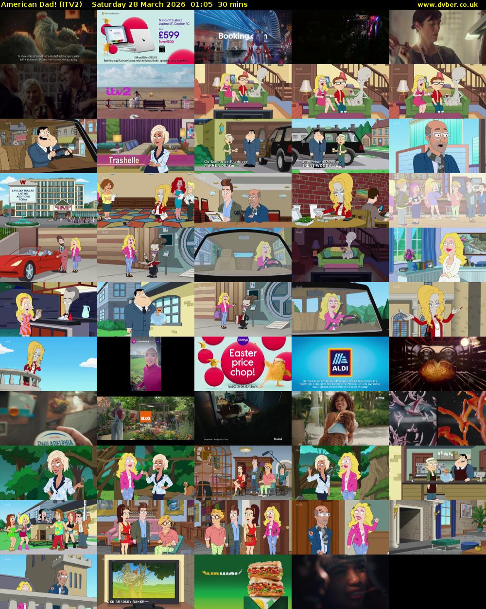 American Dad! (ITV2) Saturday 28 March 2026 01:05 - 01:35