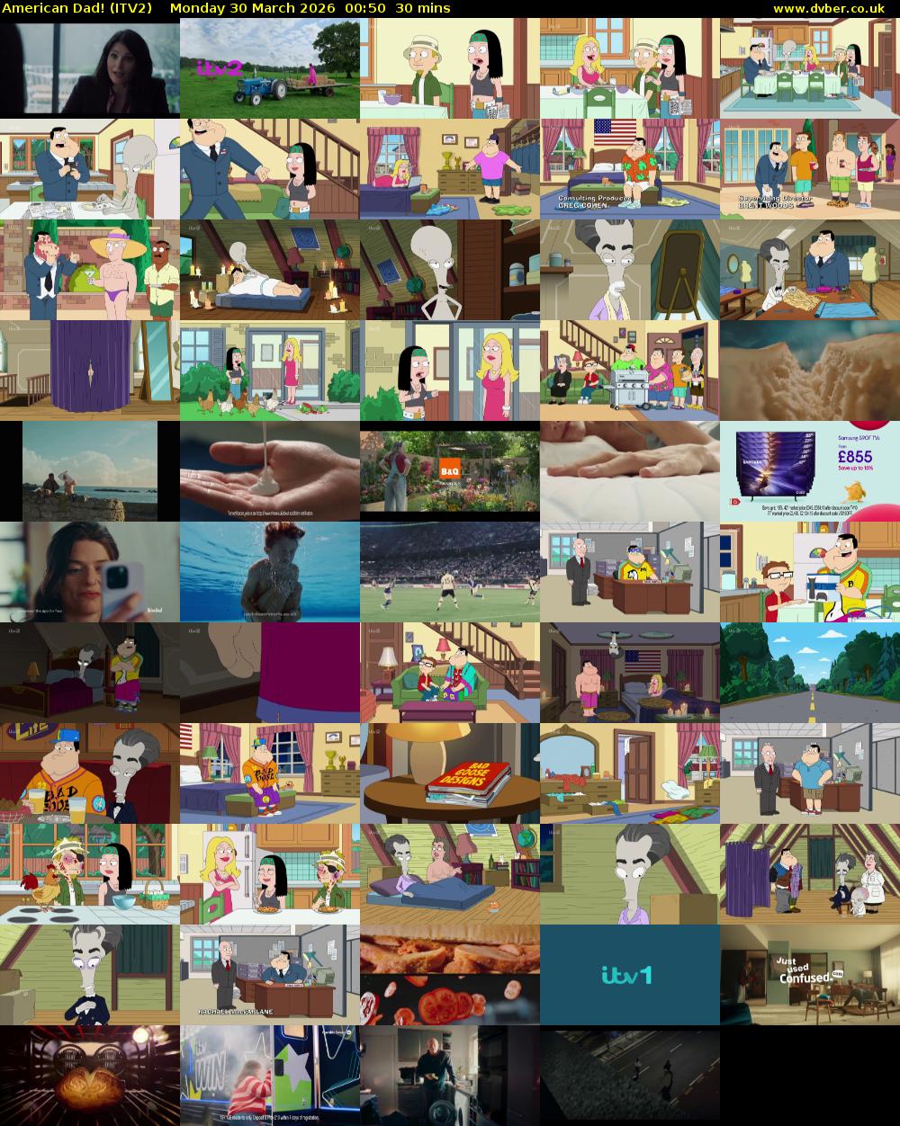 American Dad! (ITV2) Monday 30 March 2026 00:50 - 01:20