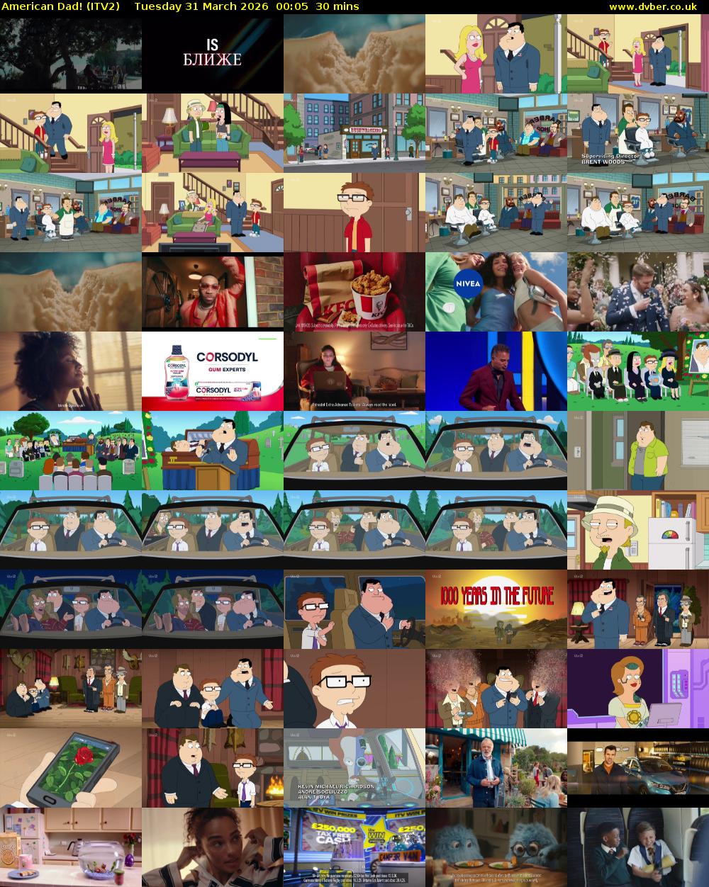 American Dad! (ITV2) Tuesday 31 March 2026 00:05 - 00:35