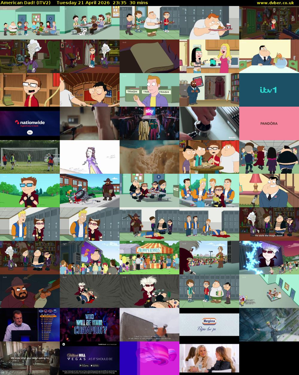 American Dad! (ITV2) Tuesday 21 April 2026 23:35 - 00:05