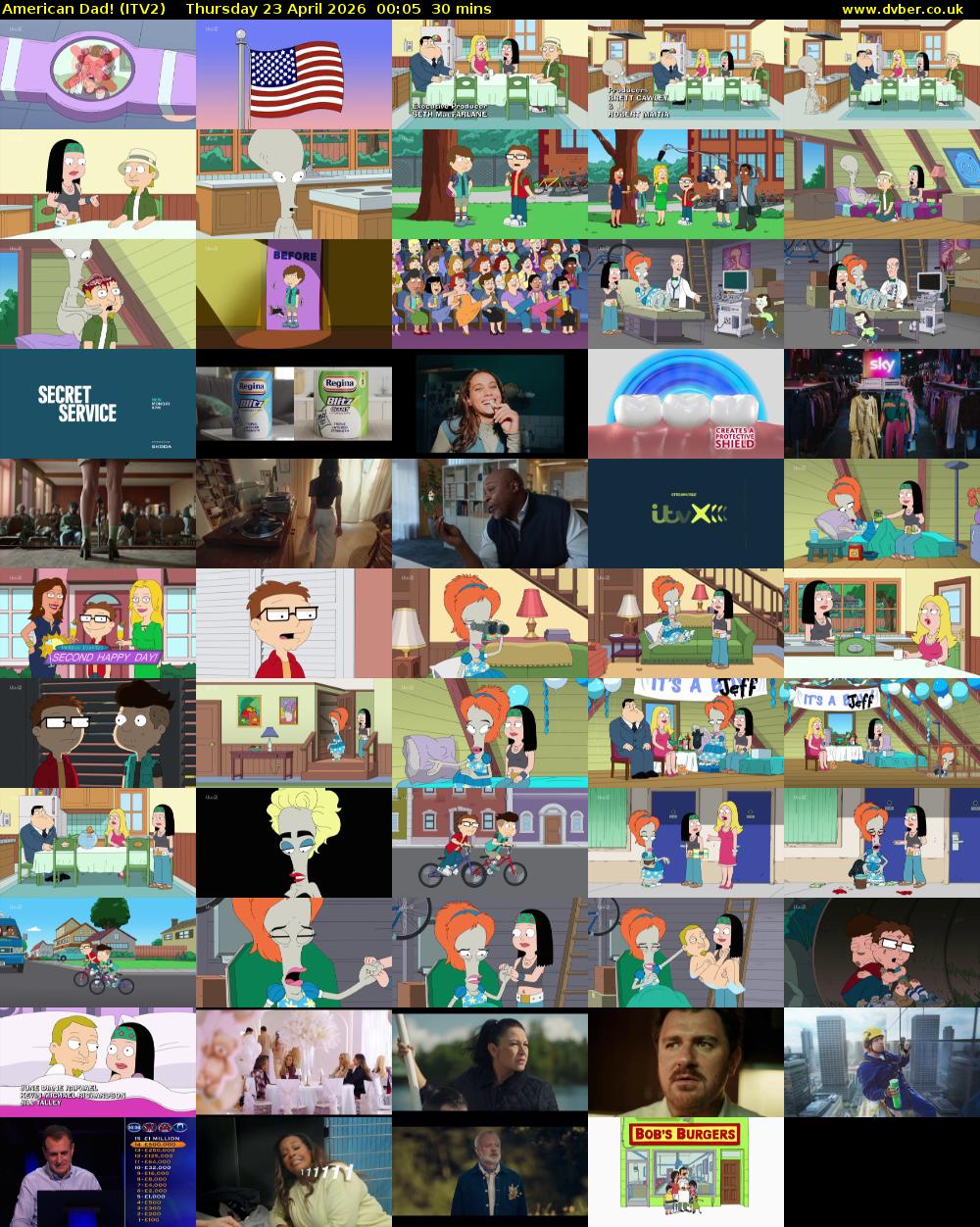American Dad! (ITV2) Thursday 23 April 2026 00:05 - 00:35