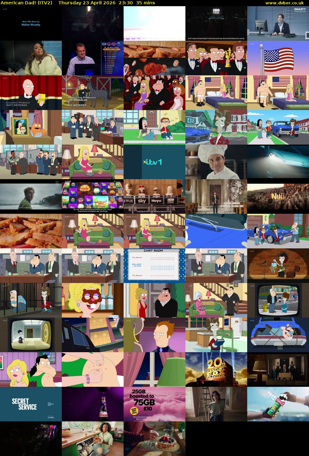 American Dad! (ITV2) Thursday 23 April 2026 23:30 - 00:05