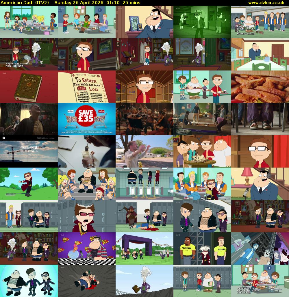 American Dad! (ITV2) Sunday 26 April 2026 01:10 - 01:35