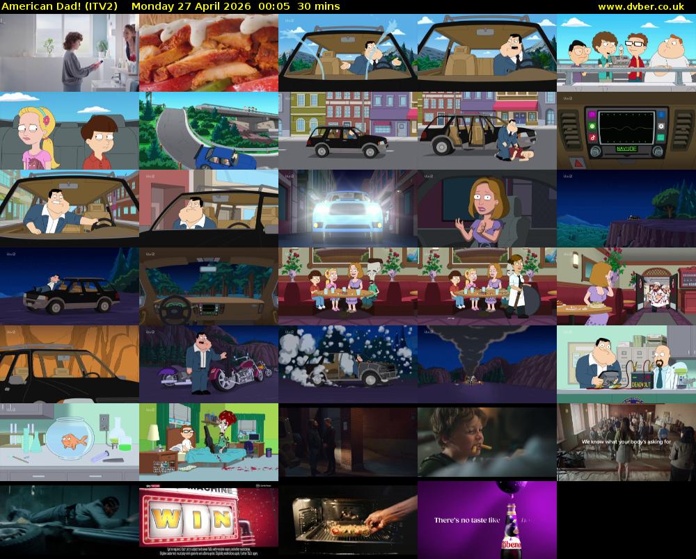 American Dad! (ITV2) Monday 27 April 2026 00:05 - 00:35