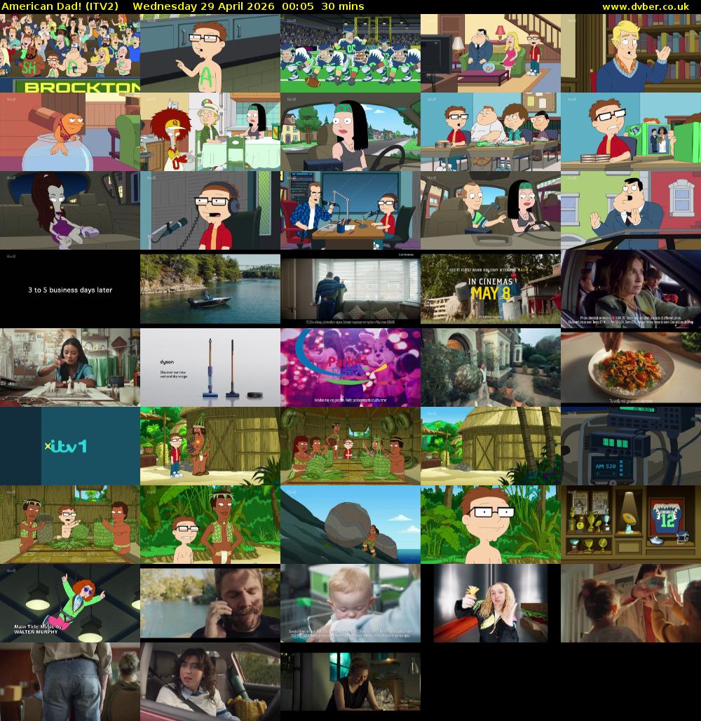 American Dad! (ITV2) Wednesday 29 April 2026 00:05 - 00:35