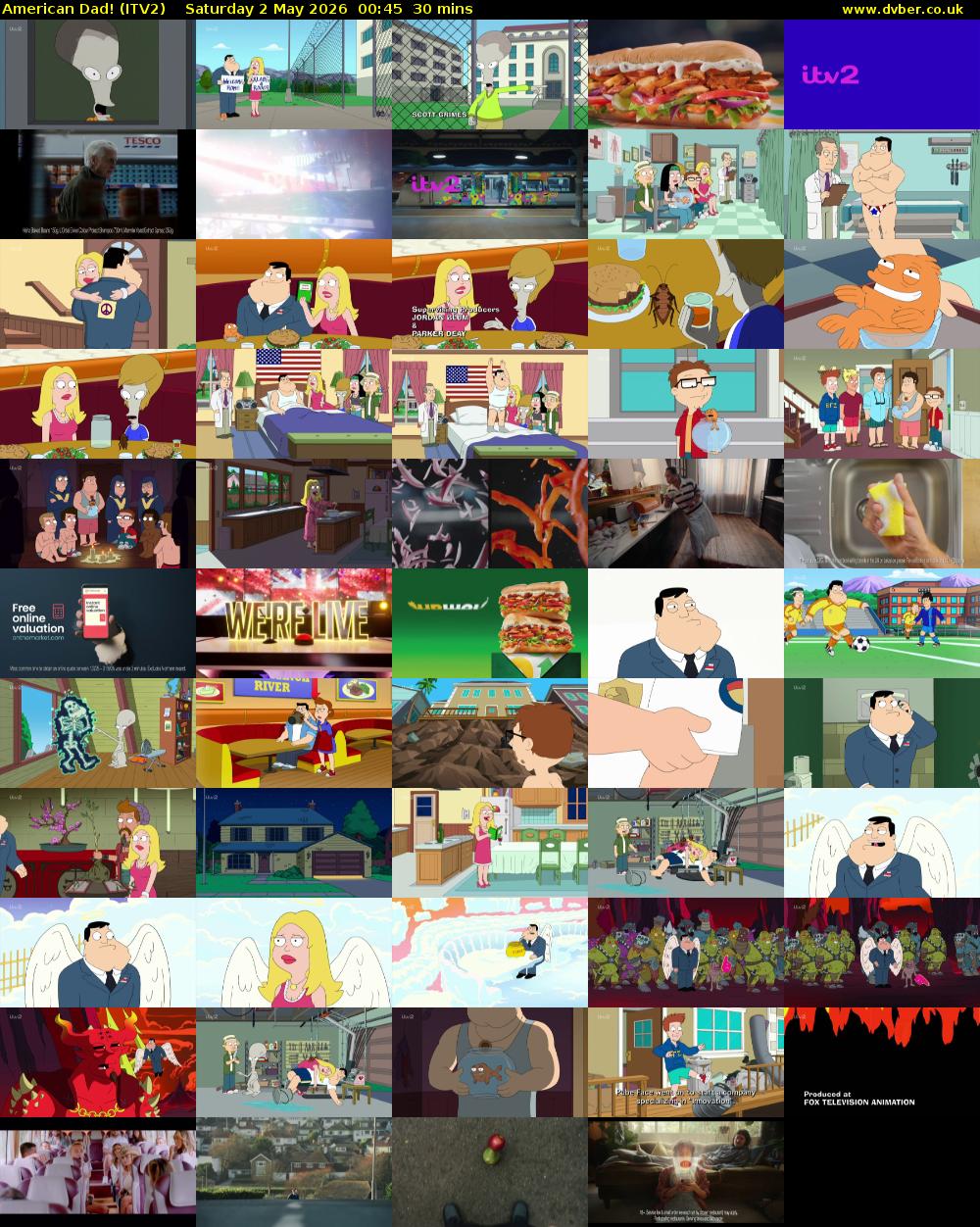 American Dad! (ITV2) Saturday 2 May 2026 00:45 - 01:15