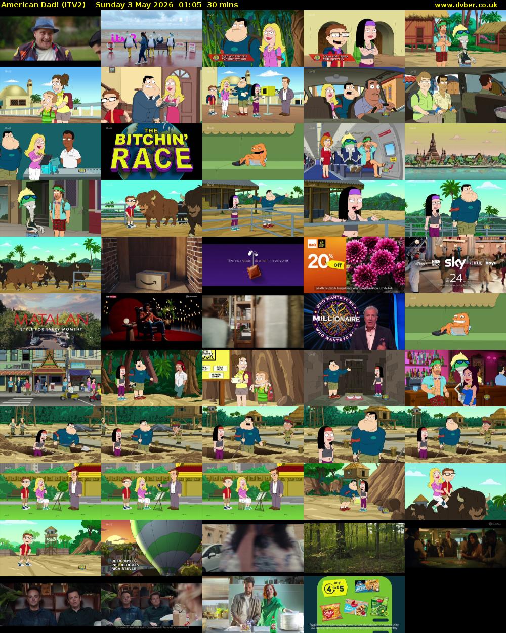 American Dad! (ITV2) Sunday 3 May 2026 01:05 - 01:35