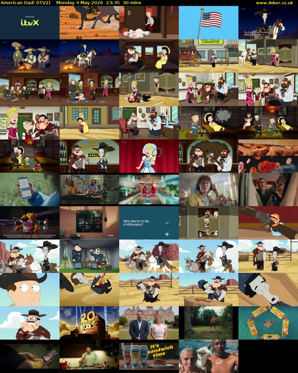 American Dad! (ITV2) Monday 4 May 2026 23:35 - 00:05