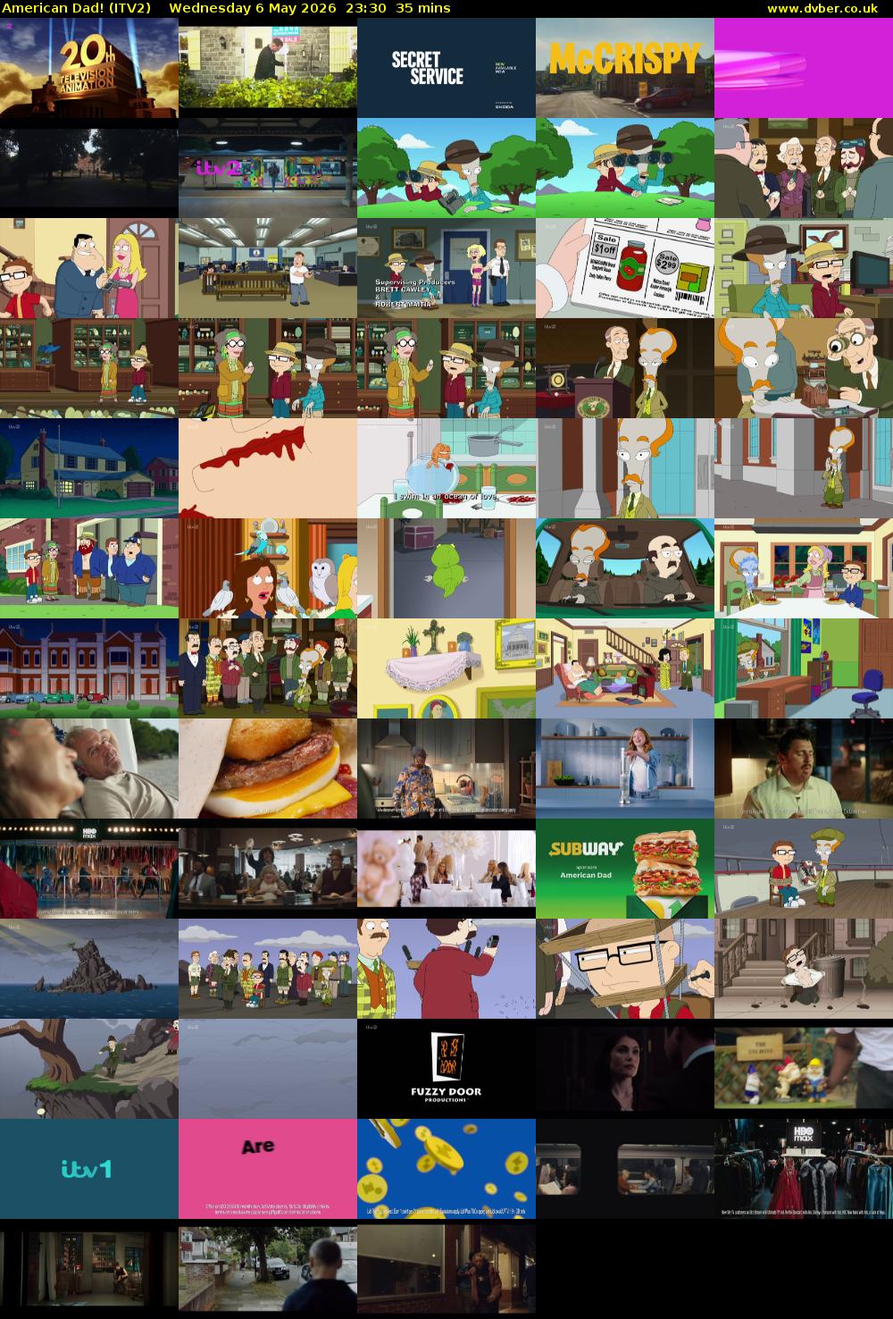 American Dad! (ITV2) Wednesday 6 May 2026 23:30 - 00:05