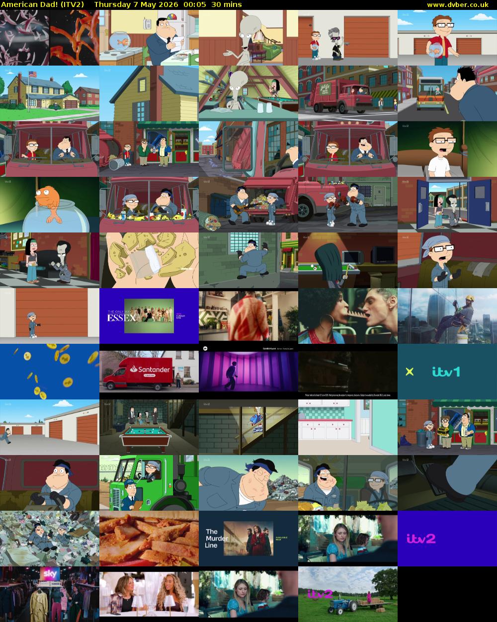 American Dad! (ITV2) Thursday 7 May 2026 00:05 - 00:35