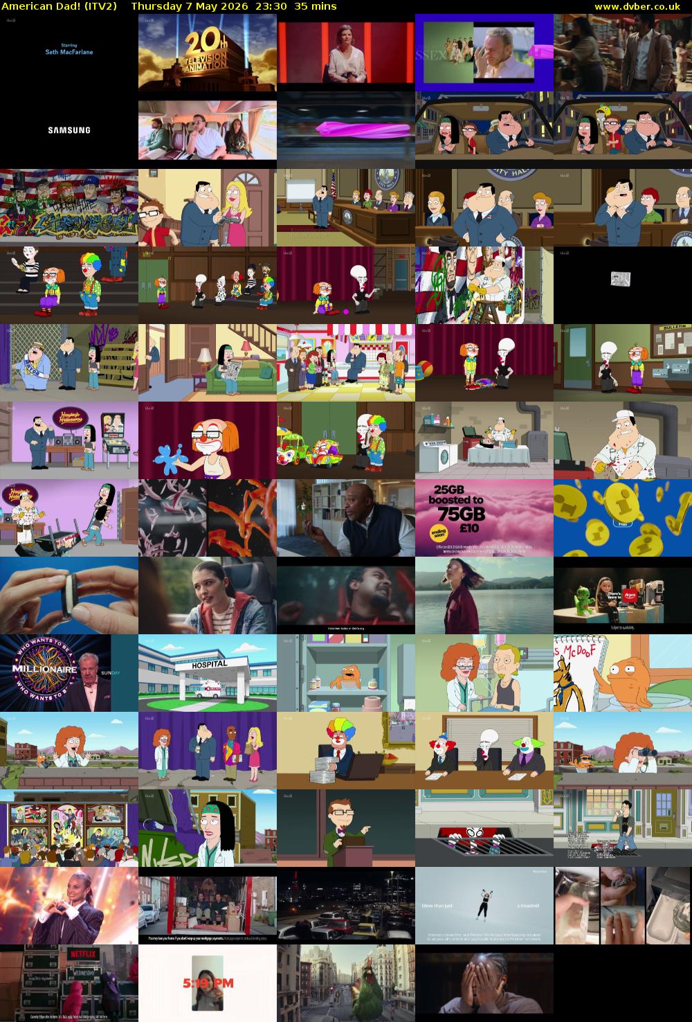 American Dad! (ITV2) Thursday 7 May 2026 23:30 - 00:05