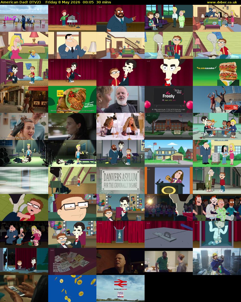 American Dad! (ITV2) Friday 8 May 2026 00:05 - 00:35