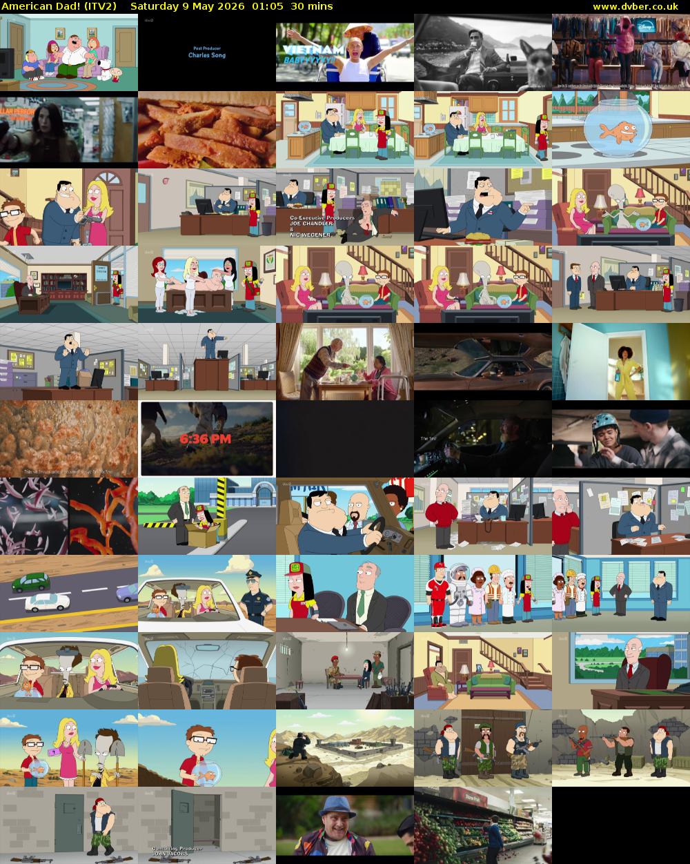 American Dad! (ITV2) Saturday 9 May 2026 01:05 - 01:35
