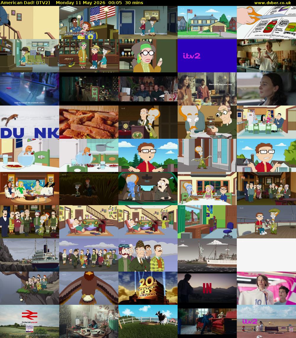 American Dad! (ITV2) Monday 11 May 2026 00:05 - 00:35