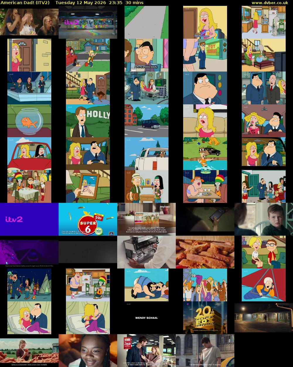 American Dad! (ITV2) Tuesday 12 May 2026 23:35 - 00:05
