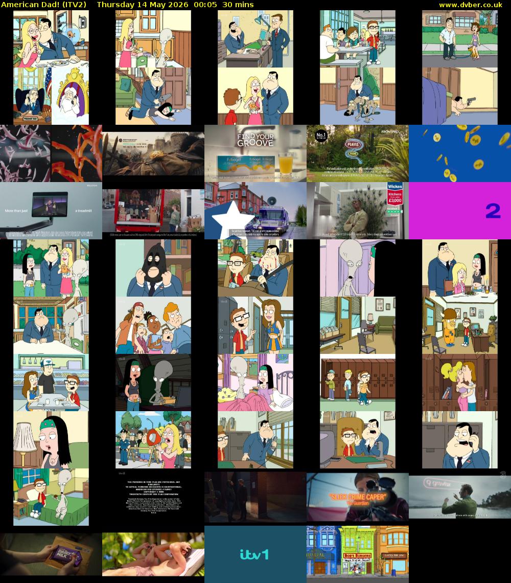 American Dad! (ITV2) Thursday 14 May 2026 00:05 - 00:35