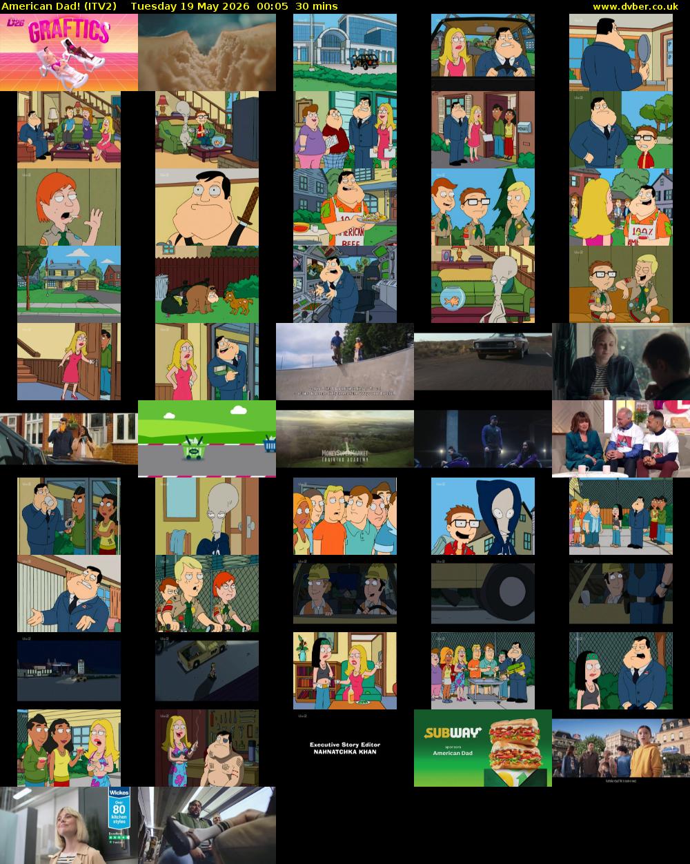 American Dad! (ITV2) Tuesday 19 May 2026 00:05 - 00:35