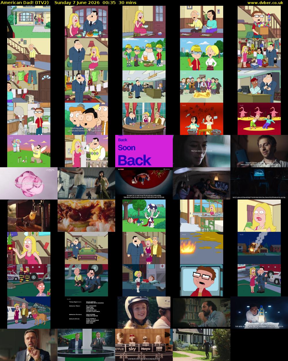 American Dad! (ITV2) Sunday 7 June 2026 00:35 - 01:05
