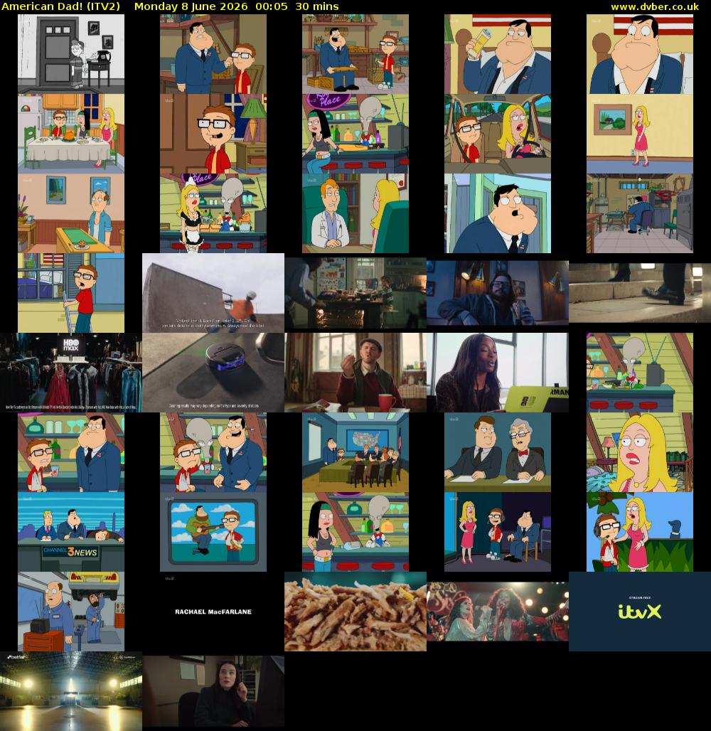 American Dad! (ITV2) Monday 8 June 2026 00:05 - 00:35
