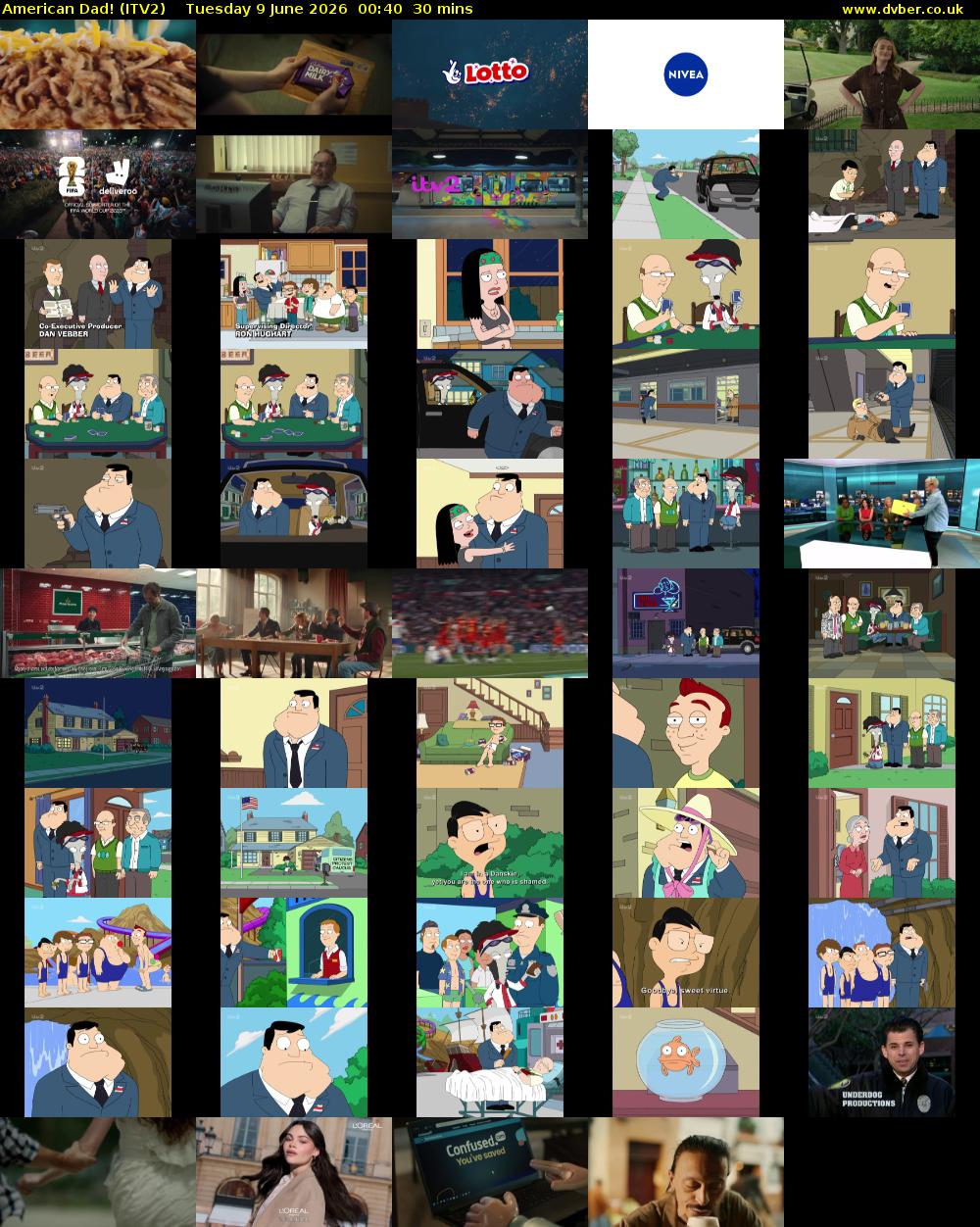 American Dad! (ITV2) Tuesday 9 June 2026 00:40 - 01:10