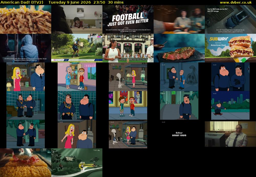 American Dad! (ITV2) Tuesday 9 June 2026 23:50 - 00:20