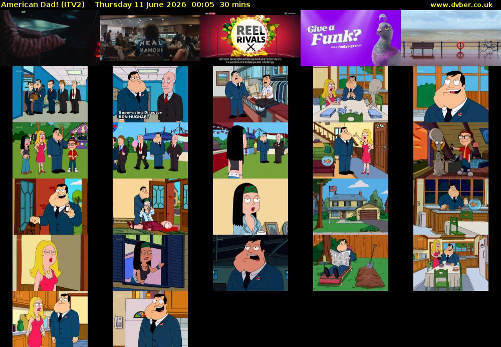 American Dad! (ITV2) Thursday 11 June 2026 00:05 - 00:35