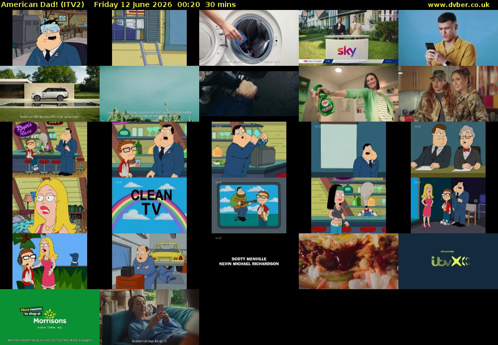 American Dad! (ITV2) Friday 12 June 2026 00:20 - 00:50