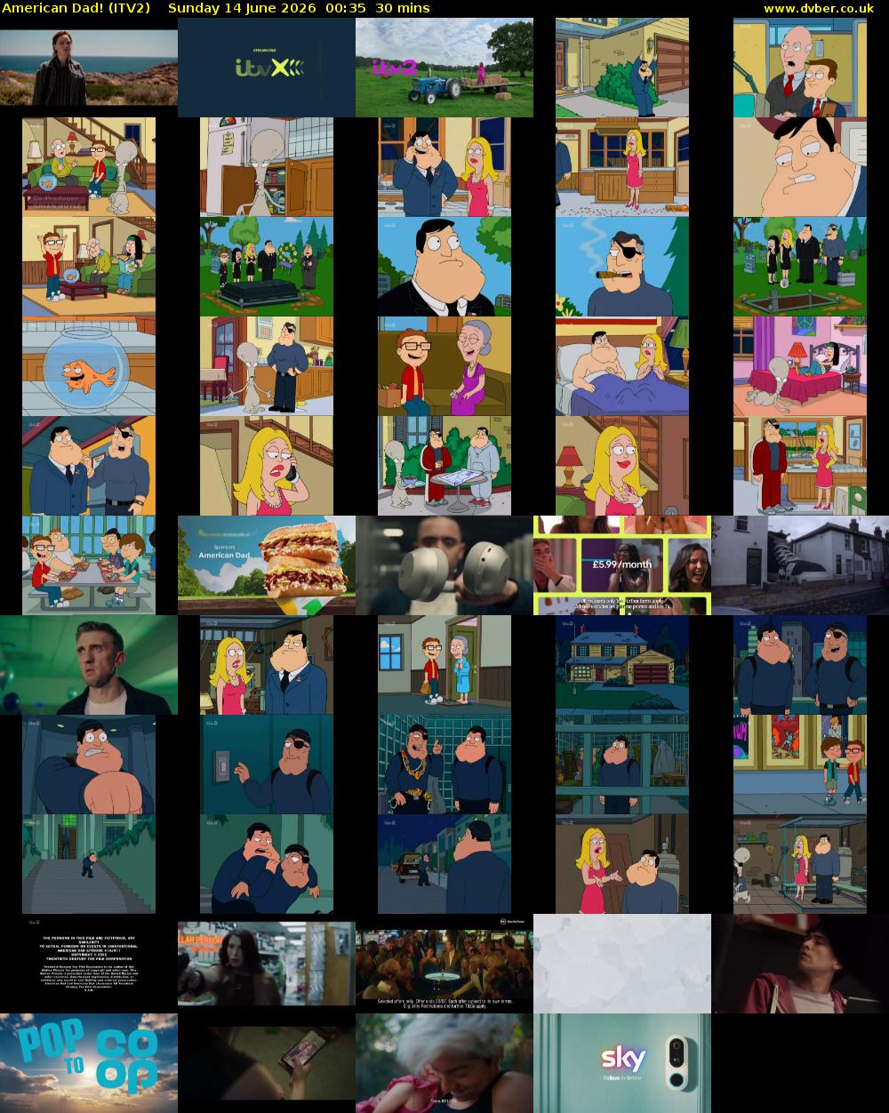 American Dad! (ITV2) Sunday 14 June 2026 00:35 - 01:05