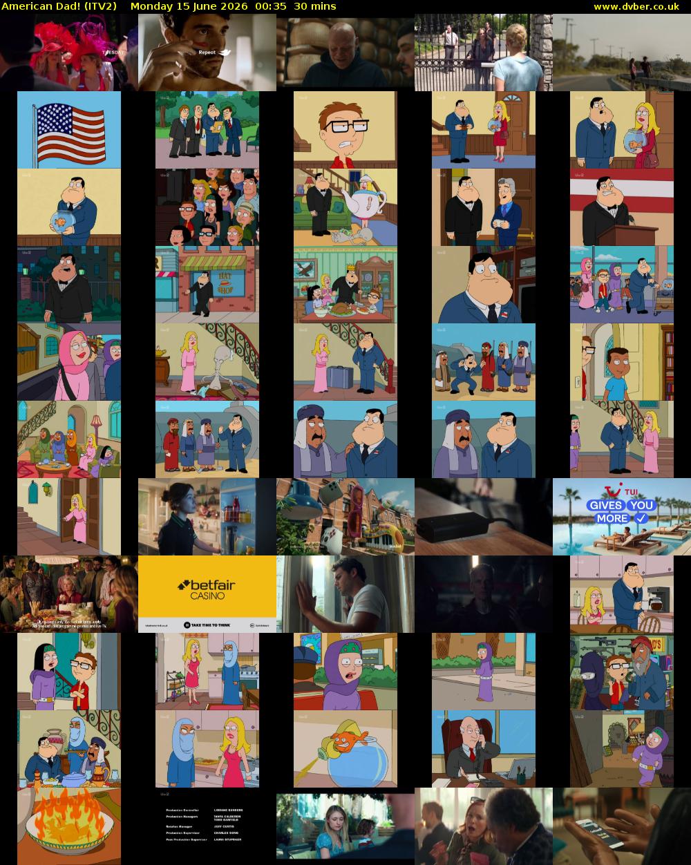 American Dad! (ITV2) Monday 15 June 2026 00:35 - 01:05