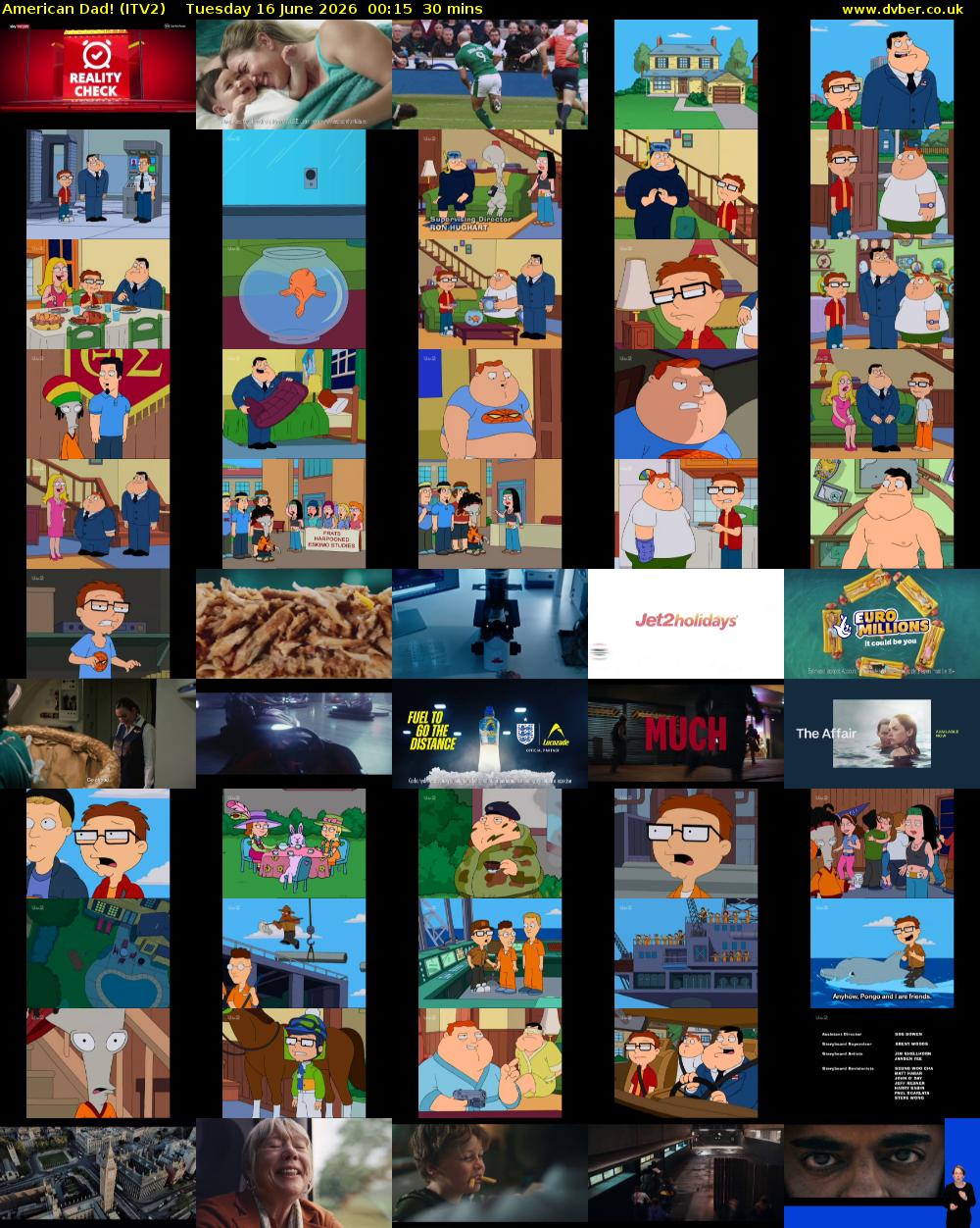 American Dad! (ITV2) Tuesday 16 June 2026 00:15 - 00:45