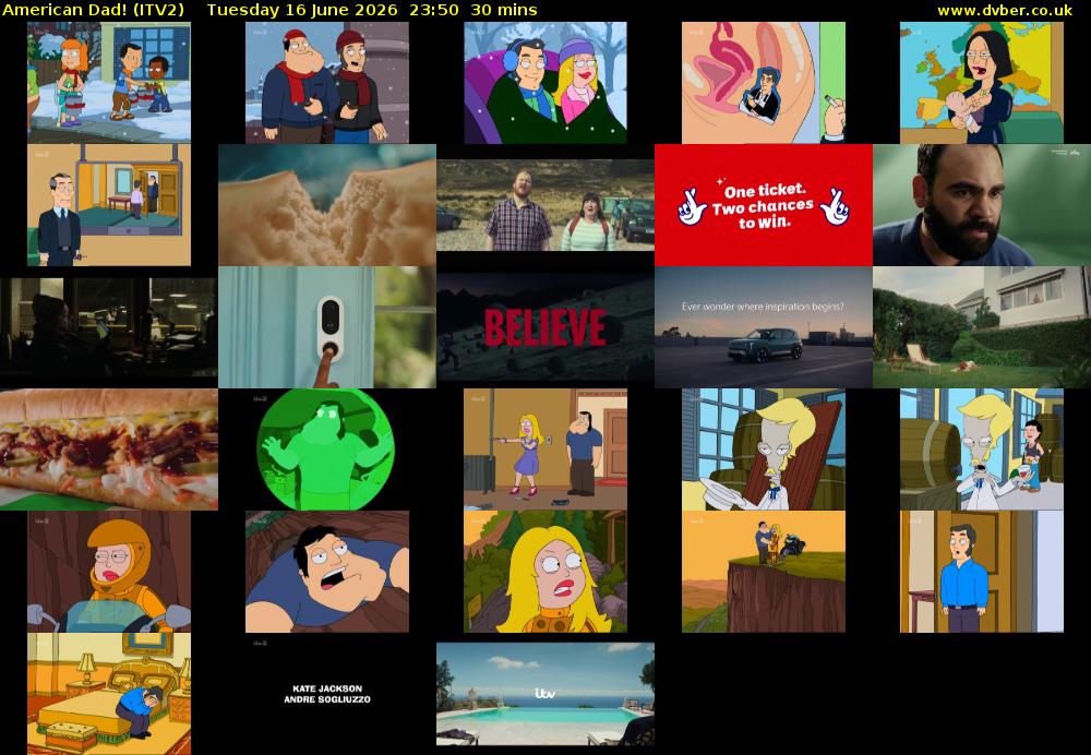 American Dad! (ITV2) Tuesday 16 June 2026 23:50 - 00:20