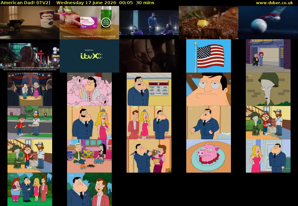 American Dad! (ITV2) Wednesday 17 June 2026 00:05 - 00:35