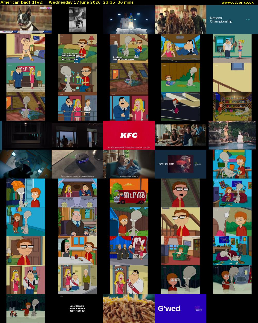 American Dad! (ITV2) Wednesday 17 June 2026 23:35 - 00:05