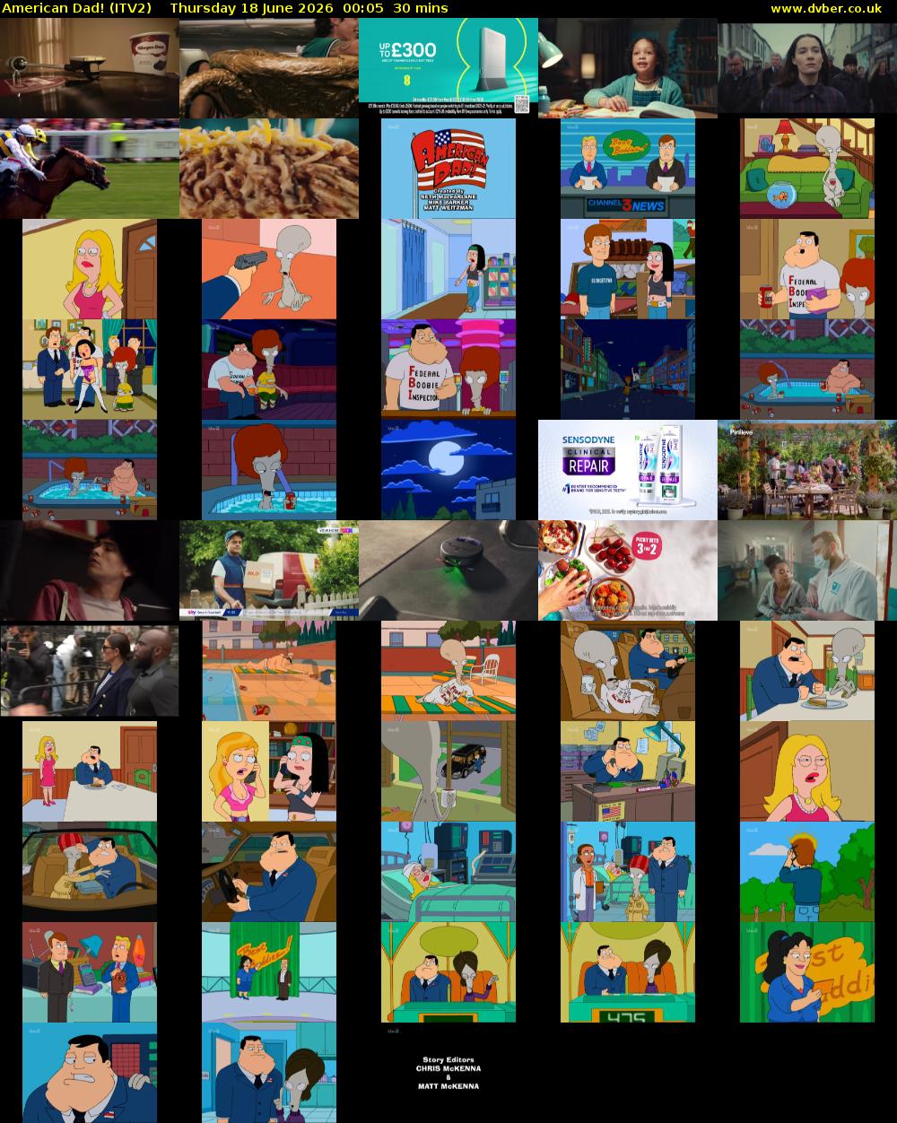 American Dad! (ITV2) Thursday 18 June 2026 00:05 - 00:35