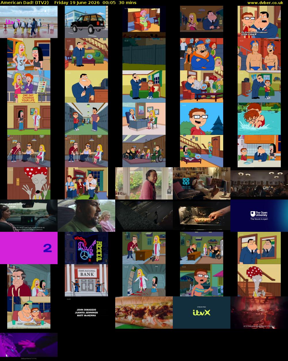 American Dad! (ITV2) Friday 19 June 2026 00:05 - 00:35