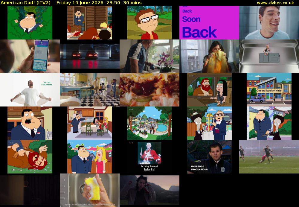 American Dad! (ITV2) Friday 19 June 2026 23:50 - 00:20